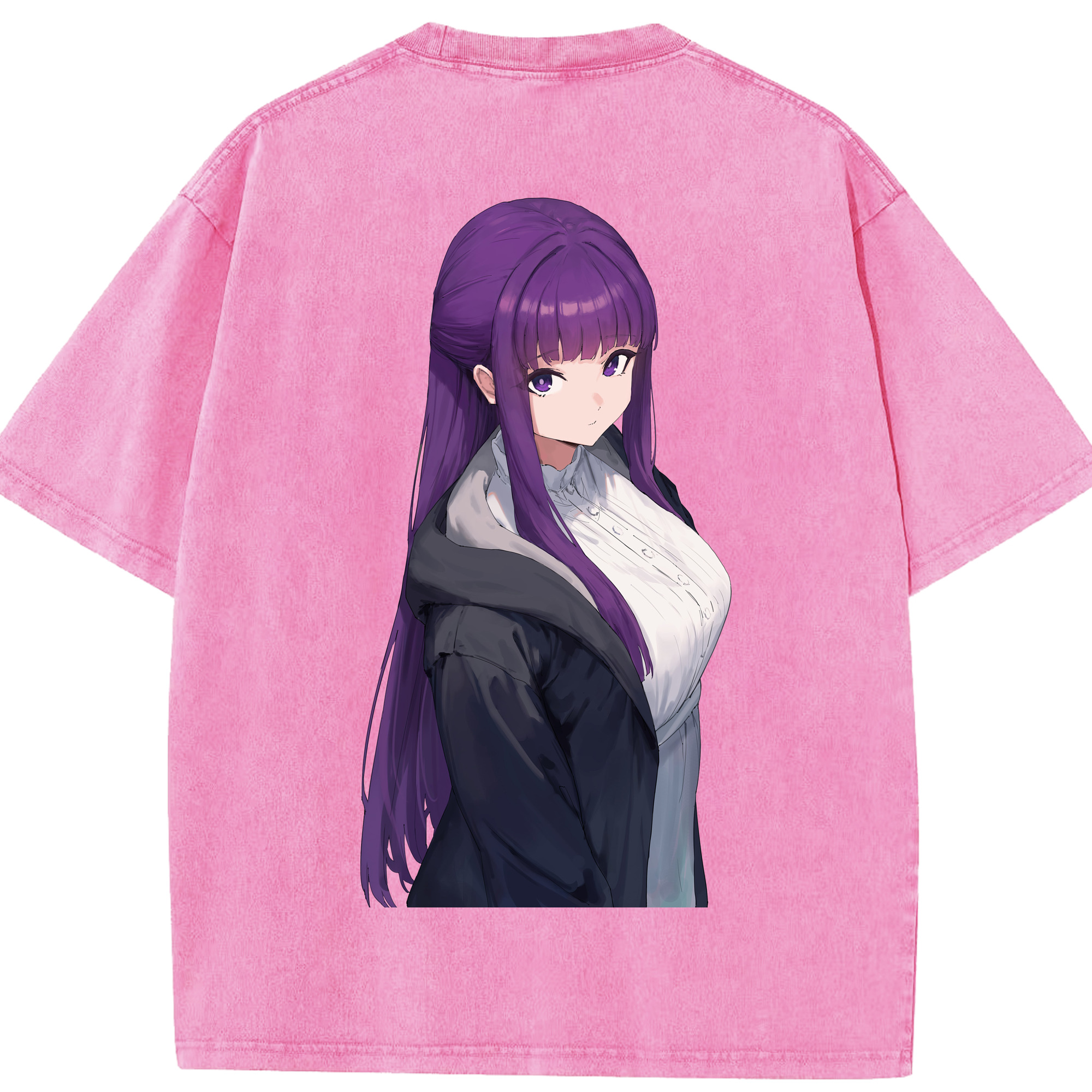 （画像用） 葬送のフリーレン Frieren 綿100% ヴィンテージ風 半袖Tシャツ（背面プリント）
